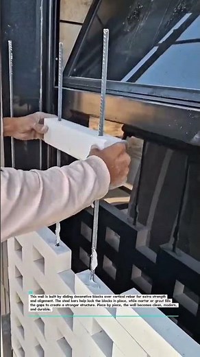 Building a Decorative Block Wall With Rebar Strength #BlockWall #Masonry #SatisfyingBuilds