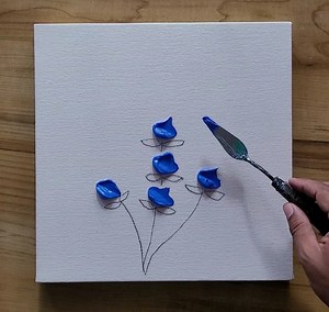 658K views · 13K reactions | Demonstration of abstract floral painting on canvas using acrylic paints | Suraj fine arts | Facebook