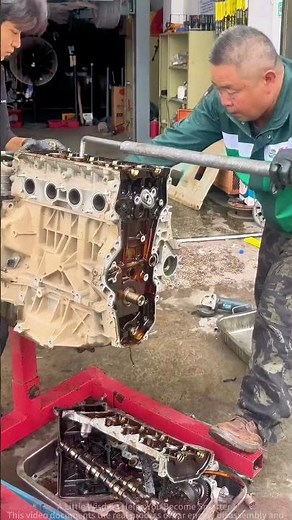 Full Process of Car Engine Disassembly & Assembly: Precise Alignment of Cylinder Block and Head