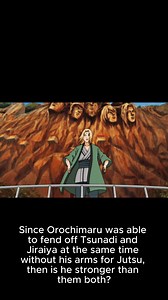 That fight’s not a great way to measure the true power of any of the Sannin, because all 3 of them had handicaps. But Orochimaru also wasn’t fighting alone, and his helper played multiple major roles in helping him fend off his old teammates. First, let’s remember the handicaps. Jiraiya was poisoned, and throughout most of the battle, he was barely at 50% of his normal base battle strength and stamina. Most of his techniques were far below their normal effectiveness, and given many of his techni