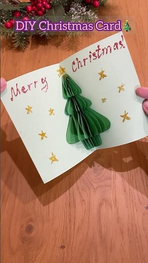 DIY Merry Christmas Card with 3D Tree 🎄 Easy Paper Craft #diy #papercraft #christmas
