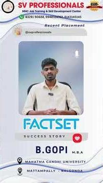 How Bhukya Gopi Got Placed in FactSet & Cognizant After MBA | Real Success Story