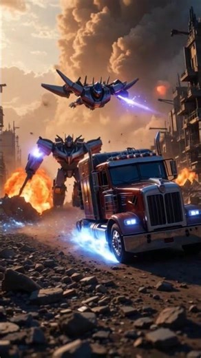 Megatron Chasing Optimus Prime in EPIC Cybertron Chase!