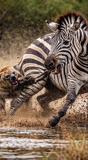 Zebra vs Hyena: Intense Tail-Struggle in the Wild!