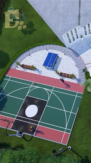 Watch This Design Come To Life In 3D | Basketball Court Transformation #youtubeshorts #yt #short