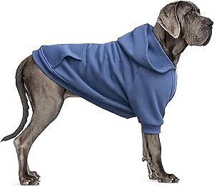 Extra Large Dog Zipper Hoodies Clothes Zip Up Sweaters for Great Dane Mastiff, Blue, 8X-Large