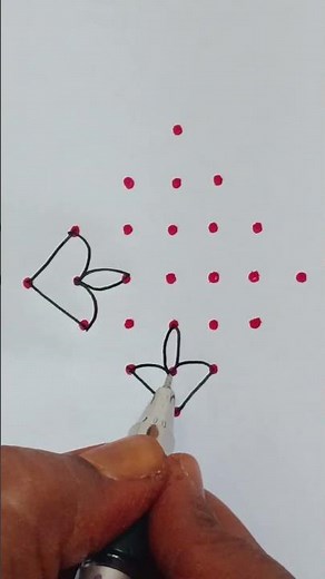 7×1 esay daily dots kolam design #dialyrangoli #rangoli #art #kolam #muggulu #easyrangoli #simle