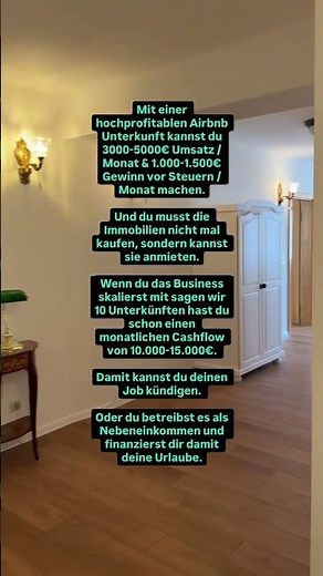 Mit einer hochprofitablen Airbnb Unterkunft kannst du 3000-5000€ Umsatz / Monat machen.