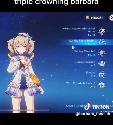 Triple Crowning Barbara's Talents in Genshin Impact