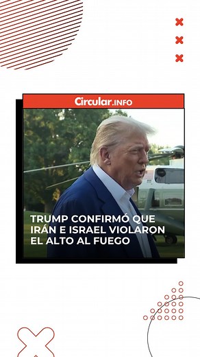 LO QUE DIJO TRUMP 🗣️ ⭕ El presidente de Estados Unidos afirmó que tanto Israel como Irán violaron los términos del alto el fuego. ⭕ En este marco, Trump envió un mensaje al gobierno de Benjamin Netanyahu para evitar que lanzara nuevos bombardeos sobre Teherán. ⭕ Tanto Israel como Irán se acusaron de ataques durante la madrugada, luego de que pasara el horario límite fijado por la Casa Blanca para el inicio de la tregua. ⭕ Trump habló con la prensa antes de ir a la cumbre de la OTAN, en La Haya 