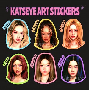 KATSEYE SIS Color-coded Art Stickers | Kpop Girl Group | Manon Sophia Daniela Lara Megan Yoonchae - Etsy