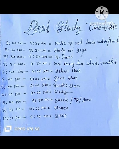 Best study time table for class 5 to 10# follow this time table
