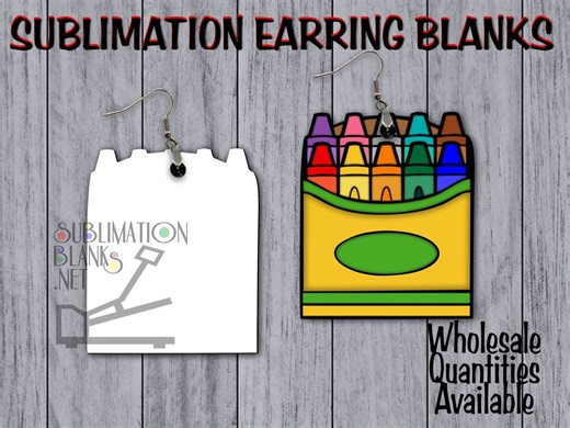 Single Sided SUBLIMATION Blanks Teacher Earrings Crayons Back to School Wholesale Cute Earrings Dangle & Drop Earrings Jewelry Blanks DIY - Etsy