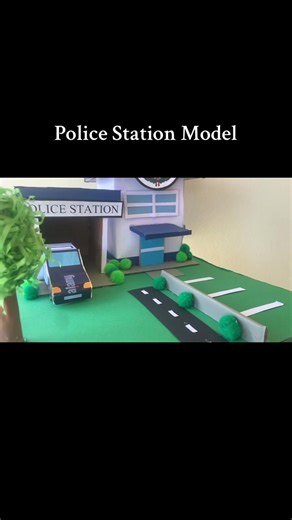 Police Station Model Project- Community Buildings #jamaicantiktok #fyp #educationtok #kidscrafts #creativelearning