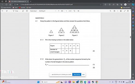 Past papers can be a great tool as you study for exams. Check out the full workthrough of this grade 8 exams on Youtube - just search @MathswithHan #maths #mathematics #grade8 #exams