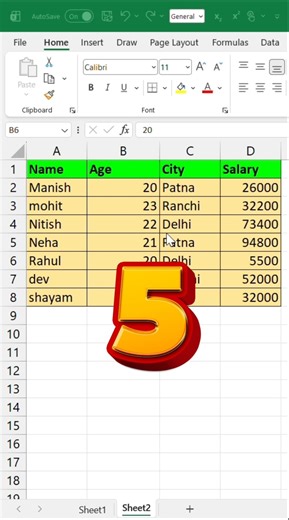 🔥Excel 5 Powerfull⚡ Shortcut Key Make smart🔥 | Shortcut Key for Excel User 🤫 #ytshorts #shortsfeed