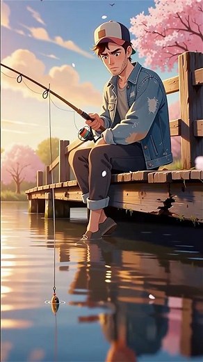 He Was Fishing… Then a Mermaid Appeared 🧜‍♀️✨ #Animation #Fantasy