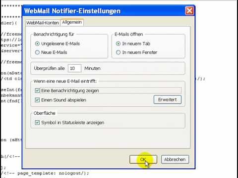 E-Mail-Benachrichtigung im Firefox-Browser integriert