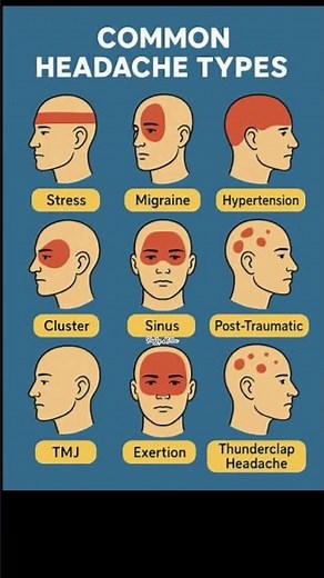 Which Headache Do You Have?😣 #headache #health #knowledge #shorts