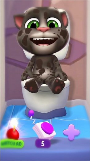 My Talking Tom Toilet Time Fun Video #mytalkingtom #toilet #time #funny #shorts #fun #viralvideo