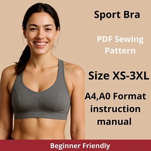 Sport Bra Sewing Pattern: Loungewear Top, XS-3XL (PDF Download) - Etsy