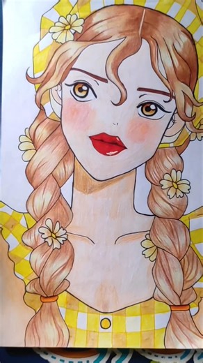 Animation girl Drawing l Beautiful anime girl Colouring Drawing Step by step #art #drawing #viral