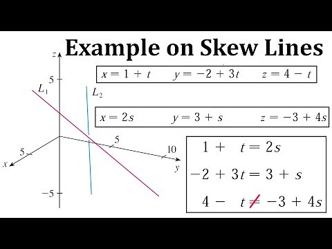 Example on Skew Lines: Lines that Aren't Parallel and Don't Intersect