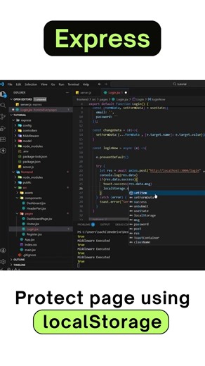 Protect Page Using localStorage 🔐 (Simple Auth Trick)
