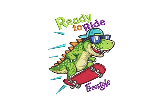 Funny Crocodile Playing Skateboard Embroidery Design, Crocodile Machine Embroidery, 4 Sizes, Instant Download - Etsy
