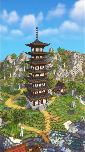 Minecraft: Japanese Pagoda - timelapse build & tutorial