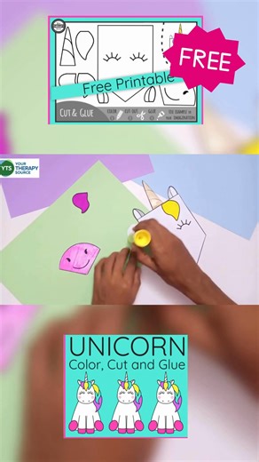 濾✨ FREE Unicorn Fine Motor Fun! ✂️易 Grab this adorable Color, Cut &...