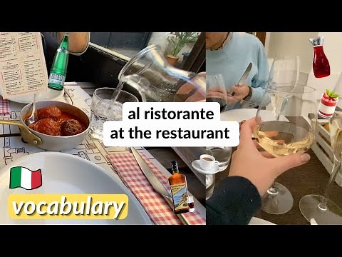 Italian Vocabulary and Custom (bill, tipping, ecc.) at the Restaurant (subtitles)