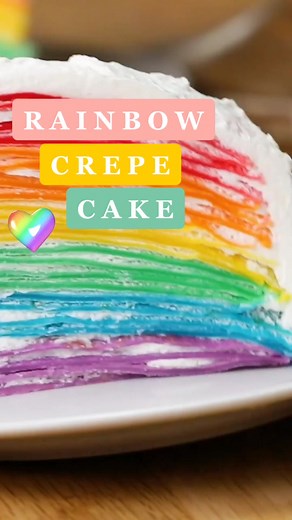 How to Make a Colorful Rainbow Crepe Cake