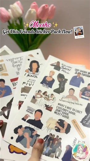 Meesho Friends Series Stickers ☕ Cute Aesthetic Finds
