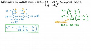 Déterminer l’inverse d’une matrice