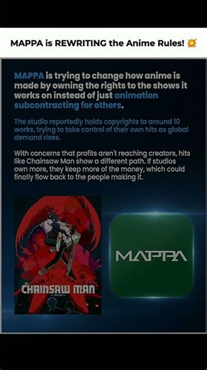 How MAPPA Changed the Industry Forever 👑 #chainsawman #mappa #anime #change #shorts #fyp