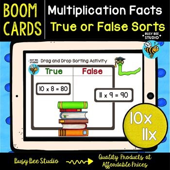 Boom Cards Multiplication Facts Fluency True or False Sorts
