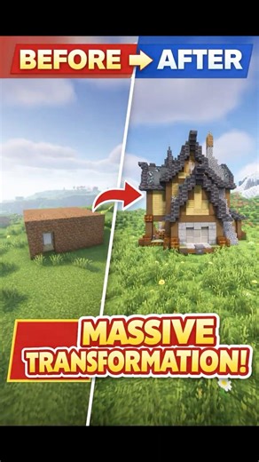 From Dirt to DREAM HOUSE in Minecraft! (Insane Transformation) #minecraft #roblox #minecraftshorts