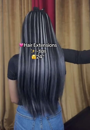 24” Hair Extensions: Diseño Negro y Platinum