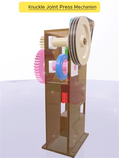 Knuckle Joint Press Mechanism #knucklejoint#mechanism#mechanicalengineering#engineering#machine#engineeringanimation