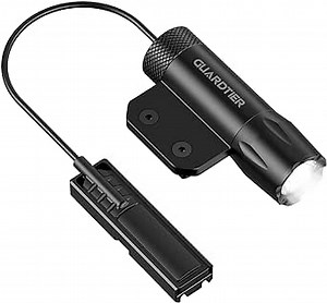 M102-M Mini Tactical Flashlight Compatible with Mlok Compact 400 Lumen LED Weapon Light with Detachable Remote Pressure Switch and Mlok Mount Plate,Black