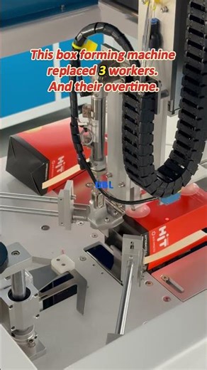 This box forming machine replaced 3 workers. And their overtime.