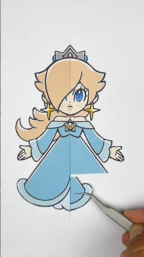 Super Mario Galaxy Princess Rosalina Creative Sliding Paper Transform Art #shorts #supermario #art