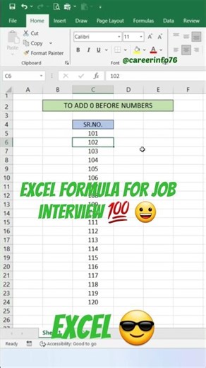 Excel formula for job interview 💯 #ExcelTricks #ExcelShorts #ExcelTips #LearnExcel #excel #fyt #yt