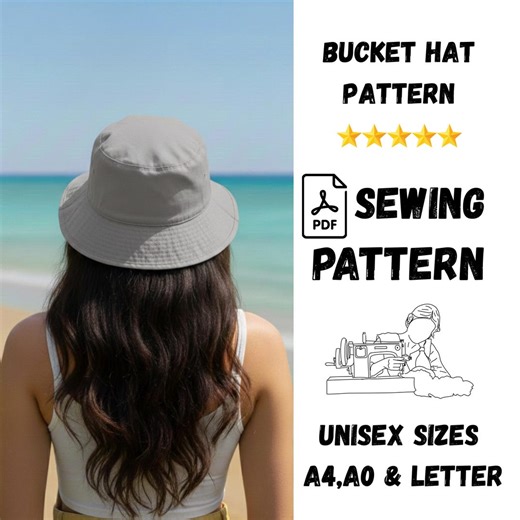 Classic Reversible Bucket Hat Pattern, Unisex Sizes, A4, A0 & US Letter - Etsy Canada