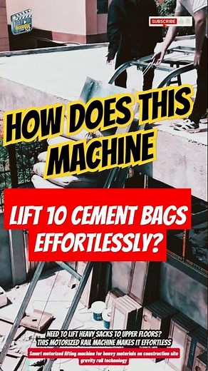 Smart motorized lifting machine for heavy materials on construction site-gravity rail technology