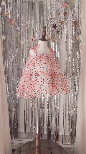 Our confetti party dress is now available! www.fancyshmancybaby.com #partytime #party #kidsparty #kidsbirthday #kids #birthdayparty #partyoutfit #partydress #nye #birthday #confetti #confettidress