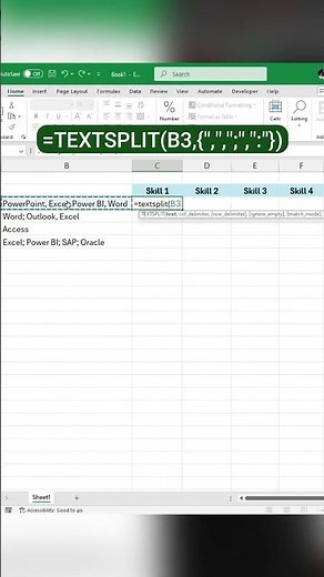 Split Text in Separate Columns in Excel (2024)#excel#microsoftoffice #dataanalysis #exceltricks