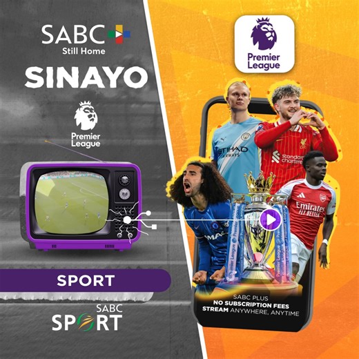 SABC brings the Premier League to your phone, TV or laptop. ⚽️ Download the app now and start streaming with zero subscription fees! #SABCPlus #SINAYO #PremierLeague | SABCPlus