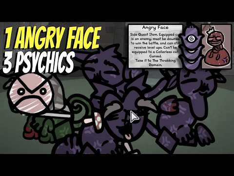 3 psychics and 1 Angry Face quest Act 1 run | Mewgenics